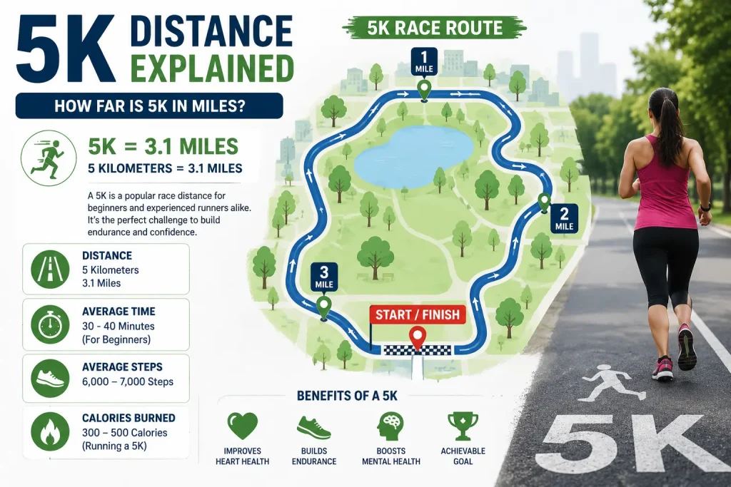 how far is 5k in miles